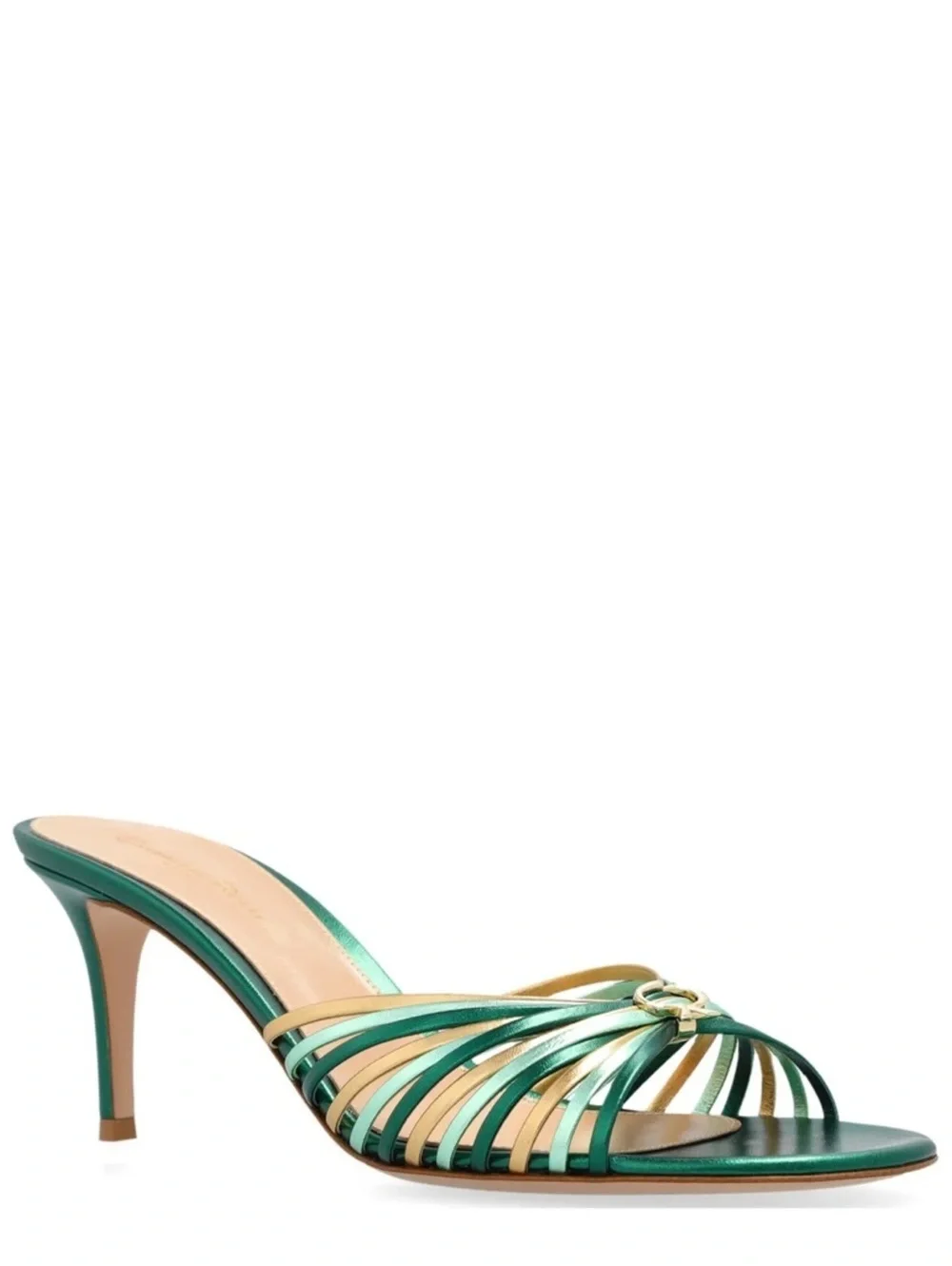 Gianvito Rossi Vyna Sandals in Emerald Green, Knot-Front Stiletto, Size 38, NEW